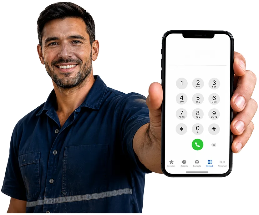 Our plumber taking a booking call for Sydenham
