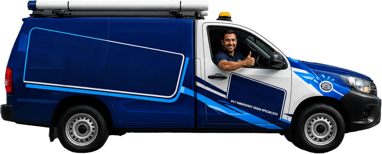 Our drain service van out on a Sydenham job